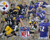Steelers and Ravens Painting by Larry Klu