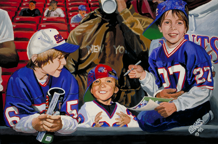 NFL Art of the New York Giants by Artist Edgar Brown
